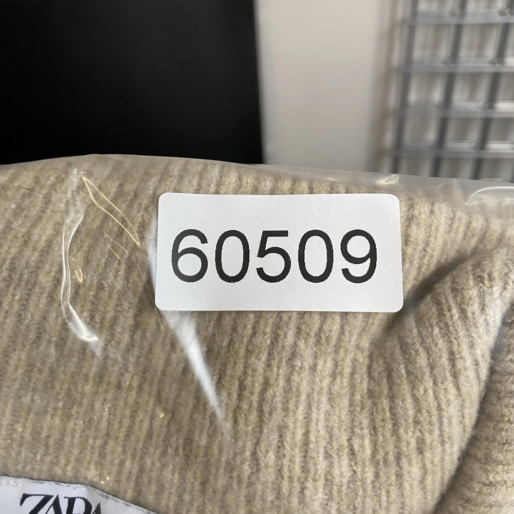 Zara Sweater Womens Medium Beige Collared Striped Button Knit Old Money Pullover - Picture 12 of 13